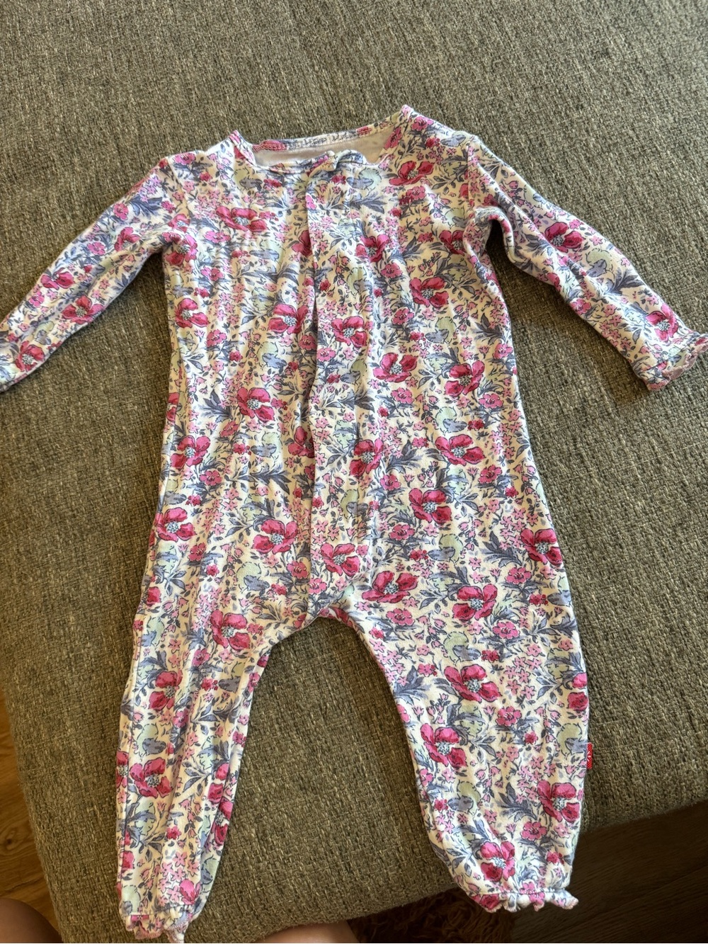 Magnetic Me Organic Cotton Floral Magnetic Romper 6-9M